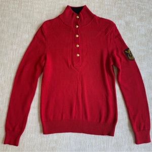 Ralph Lauren LRL red sweater with gold bottons